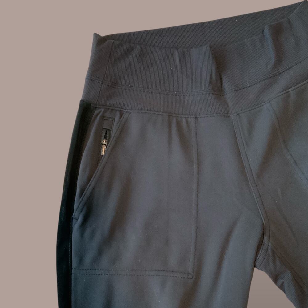 Athleta Venice Velvet Stripe Joggers Black Size Small